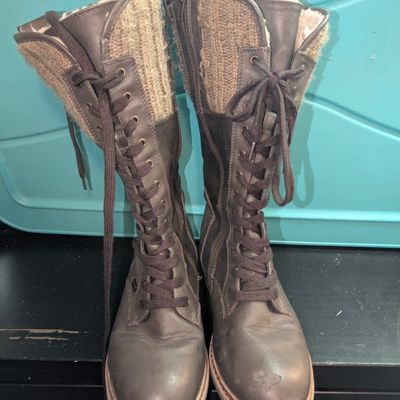 Brown Lace-Up Boots - Picture 1 of 3
